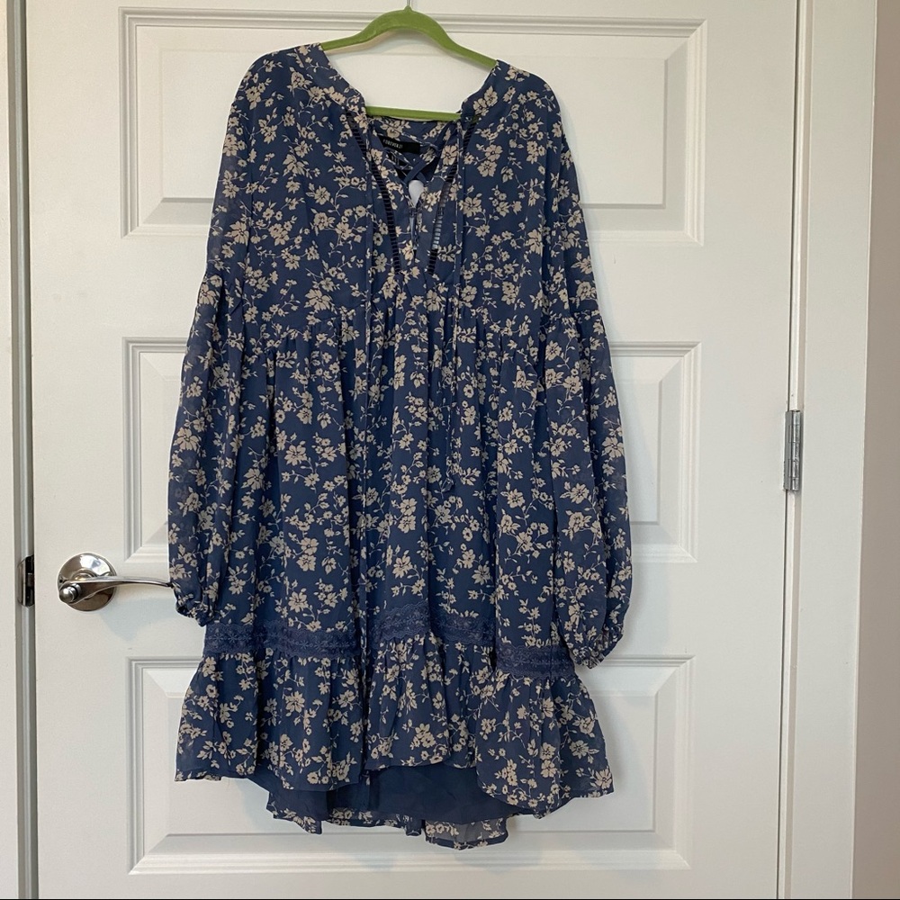 FOREVER21 Floral Print Peasant Dress